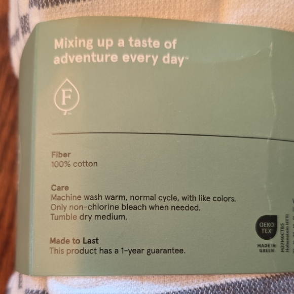 Kitchen Towels Set of 5 Gray & White Striped - Picture 3 of 4